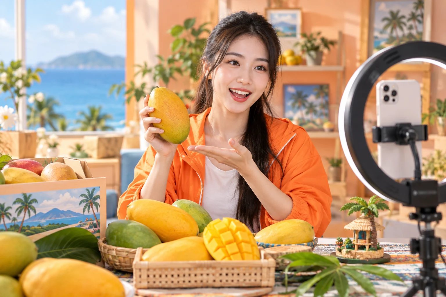 直播带货（AI 职业场景图）